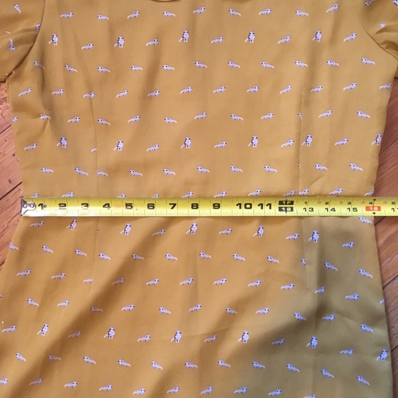Mustard Raccoon Print Dress - Picture 5 of 8